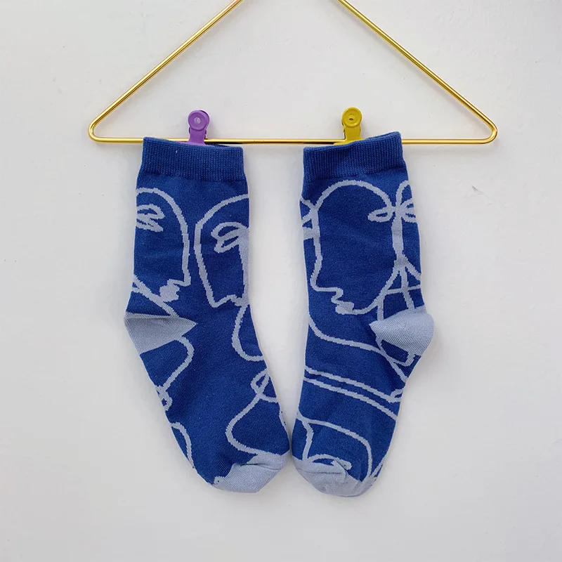 

New Product Abstract Lines Autumn Winter Japanese Fashion Trend Cute Socks Women Classic Creative Funny Socks Calcetines Mujer
