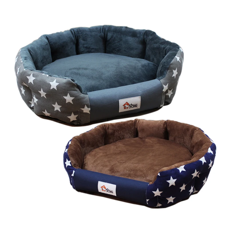 

Stars Printed Dog Bed Canvas Fabric Wear-resistant Couch for Dogs Autumn Winter Kennel for Cats Warm Cozy Puppy Baskets Mat