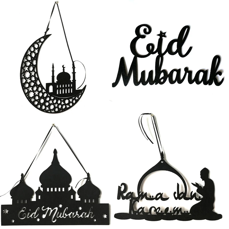 

DIY 1set Crafts Home accessories Mosque Moon Hollow Pendant Ornament Islam Muslim Ramadan Festival Home Decor Hanging Supplies