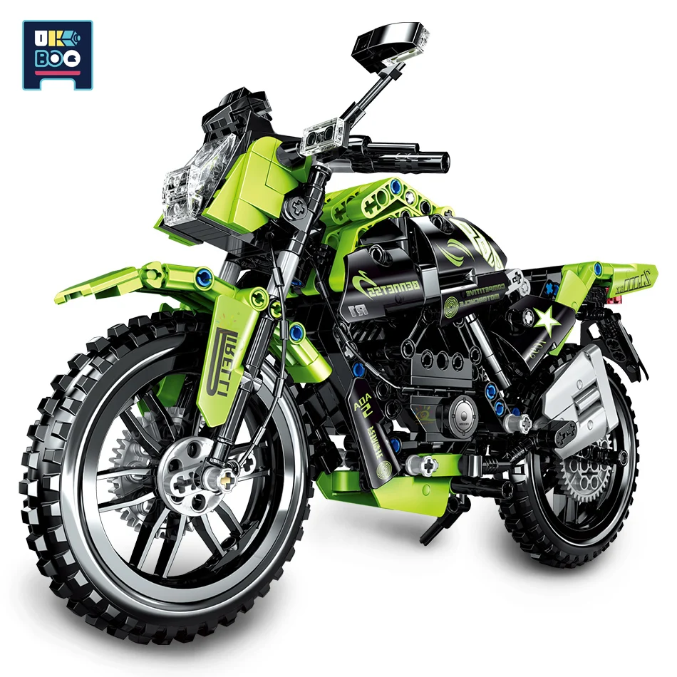 518 шт. высокотехнологичные скоростные чемпионы мотоцикл DIY модель строительные