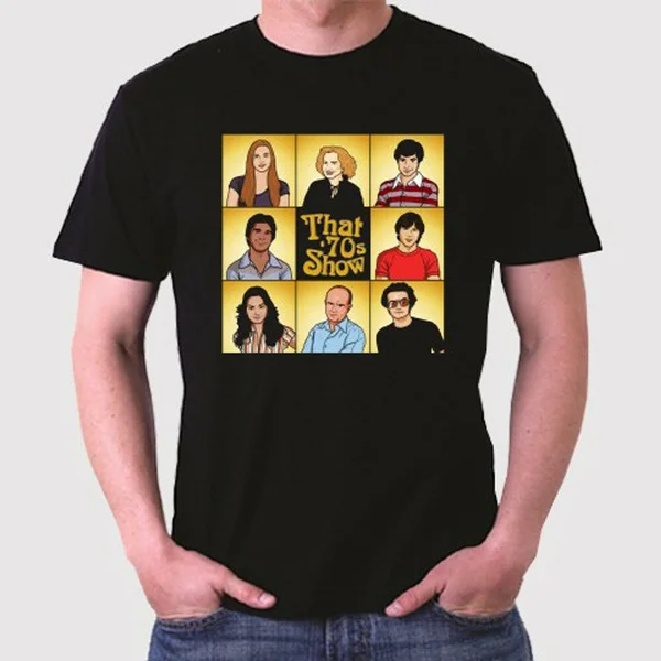 

Новинка, Мужская черная футболка Sitcom с надписью показ 70-х годов