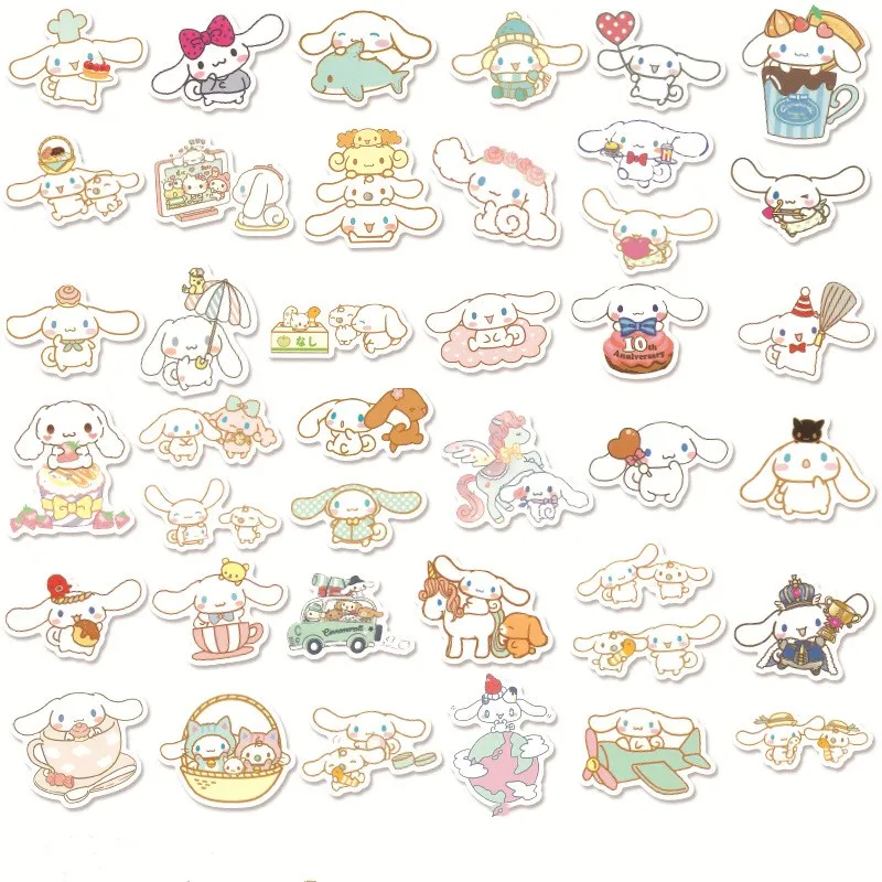 Cinnamoroll Kawaii-pegatinas de perro de dibujos animados para monopat&iacute;n, nevera, tel&eacute;fono, guitarra, motocicleta, calcoman&iacute;a cl&aacute;sica de Anime, juguetes de pegatinas, 40 Uds.-1