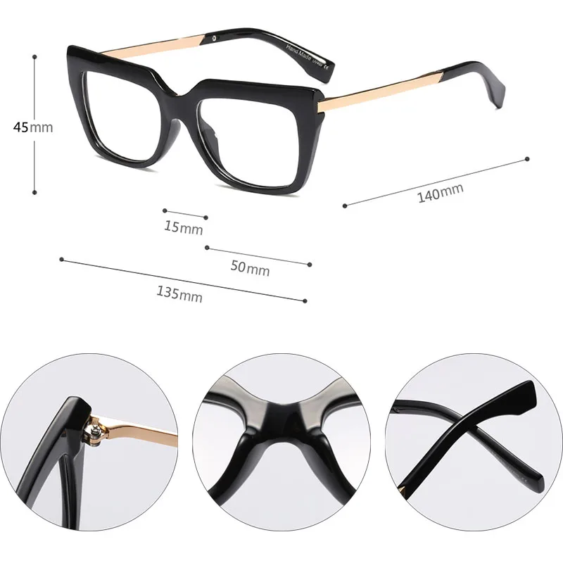 Квадратные очки шауна негабаритный по рецепту для женщин оправа близорукости