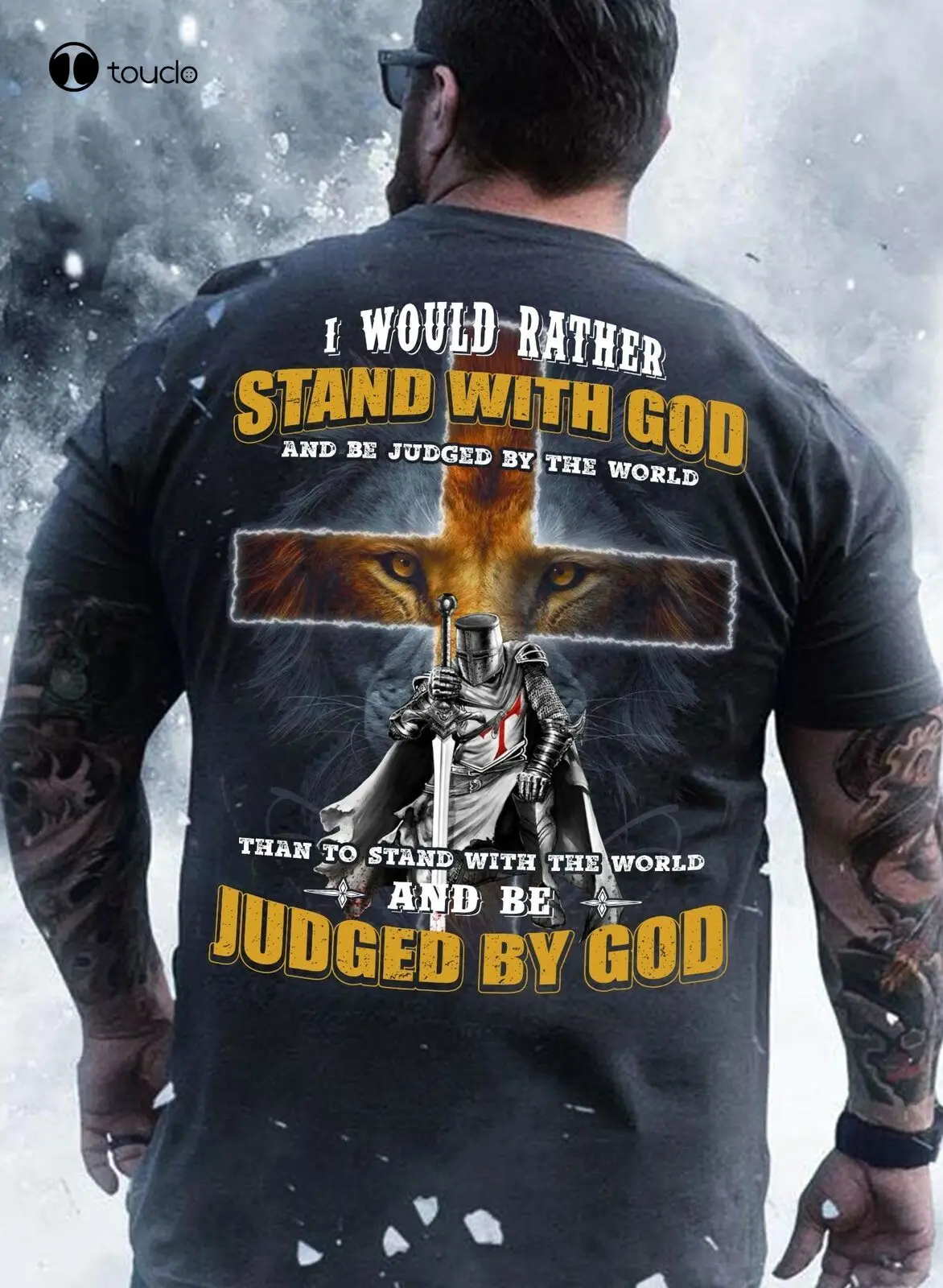 

New Veteran T-Shirt Backside God Christ Cross Lion Adult Tee Gift Shirt Cotton T Shirt Unisex Custom Aldult Teen Unisex Cotton