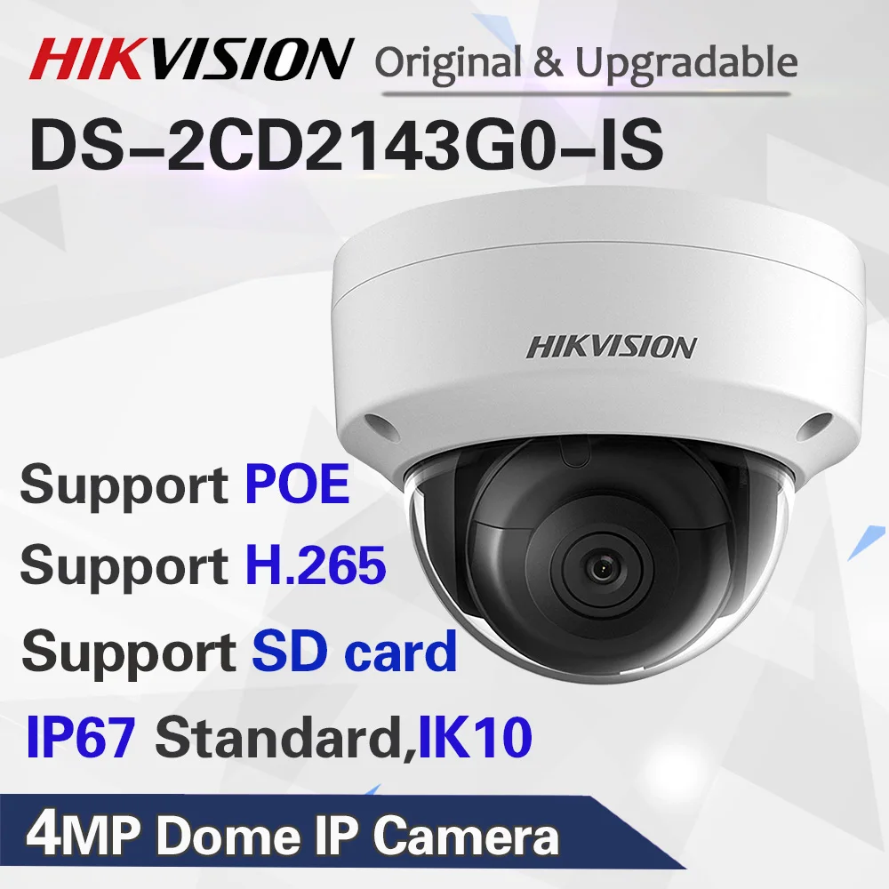 HikVISION купольная CCTV ip-камера наружная DS-2CD2143G0-IS 4MP IR сетевая камера ночного видения H.265 с слотом для sd-карты IP 67