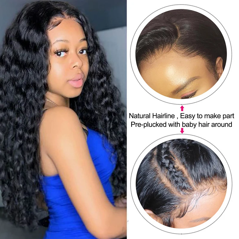 Парик Meetu 4X4 на сетке малазийские парики с глубокой волной предварительно