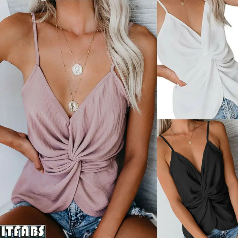 Женский облегающий жилет повседневная майка без рукавов с v образным вырезом