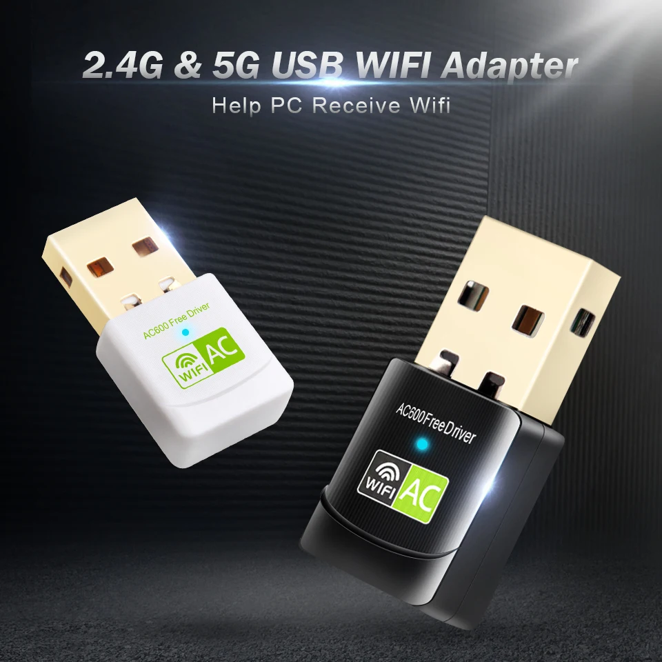 

Wifi Adapter 600Mbps USB Wi fi Adapter 5ghz Antenna USB Ethernet PC Wi-Fi Adapter Free Driver Wifi Dongle Network Card USB Lan