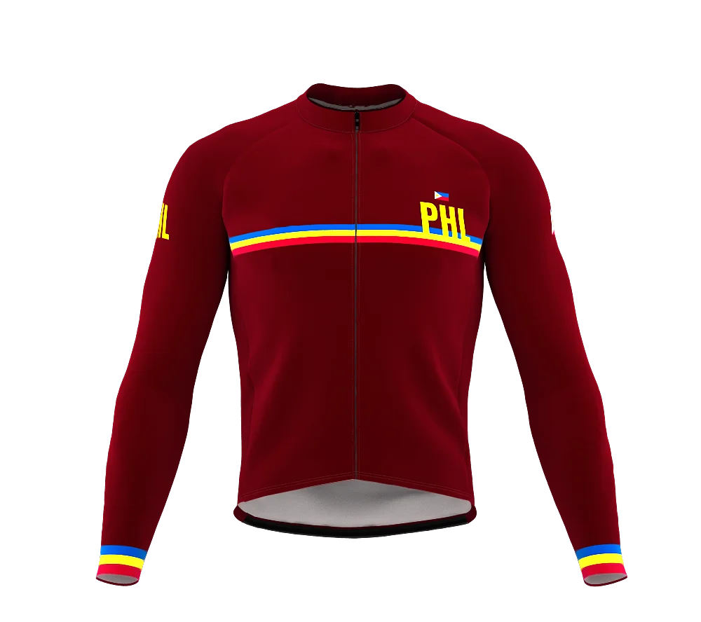 

Philippines Spring and Autumn Men's Long Sleeve Cycling Jersey, Breathable Anti-UV Cycling Jersey
