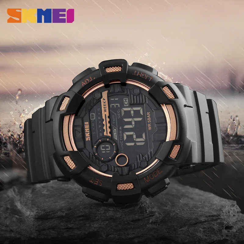 

SKMEI 1243 Men's Sports Watches Brand Fashion LED Digtial Multifunction Watches Waterproof Student Electronic Wrist Watches