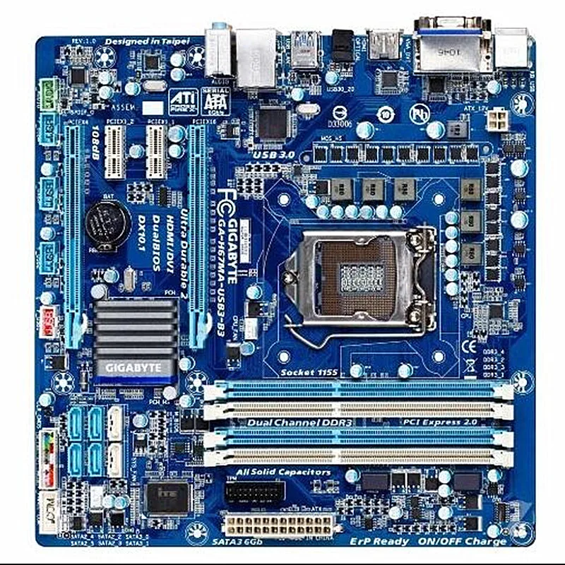 Для Gigabyte GA H67MA USB3 B3 оригинальная б/у рабочего стола материнской платы H67 LGA 1155 i3 i5 i7