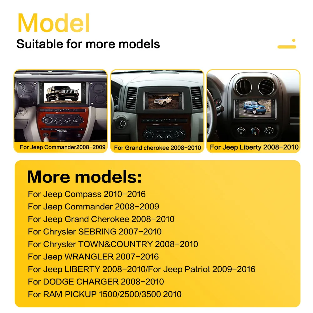 Автомагнитола 2DIN 7 дюймов Android 10 0 для Jeep Cherokee стерео Dodge 300C Chrysler Compass Wrangler 2009 2008 2010