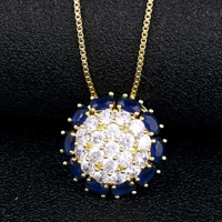 copper cz trendy women zircon jewelry necklace gold color long chain rhinestone choker necklace pendant on neck accessories