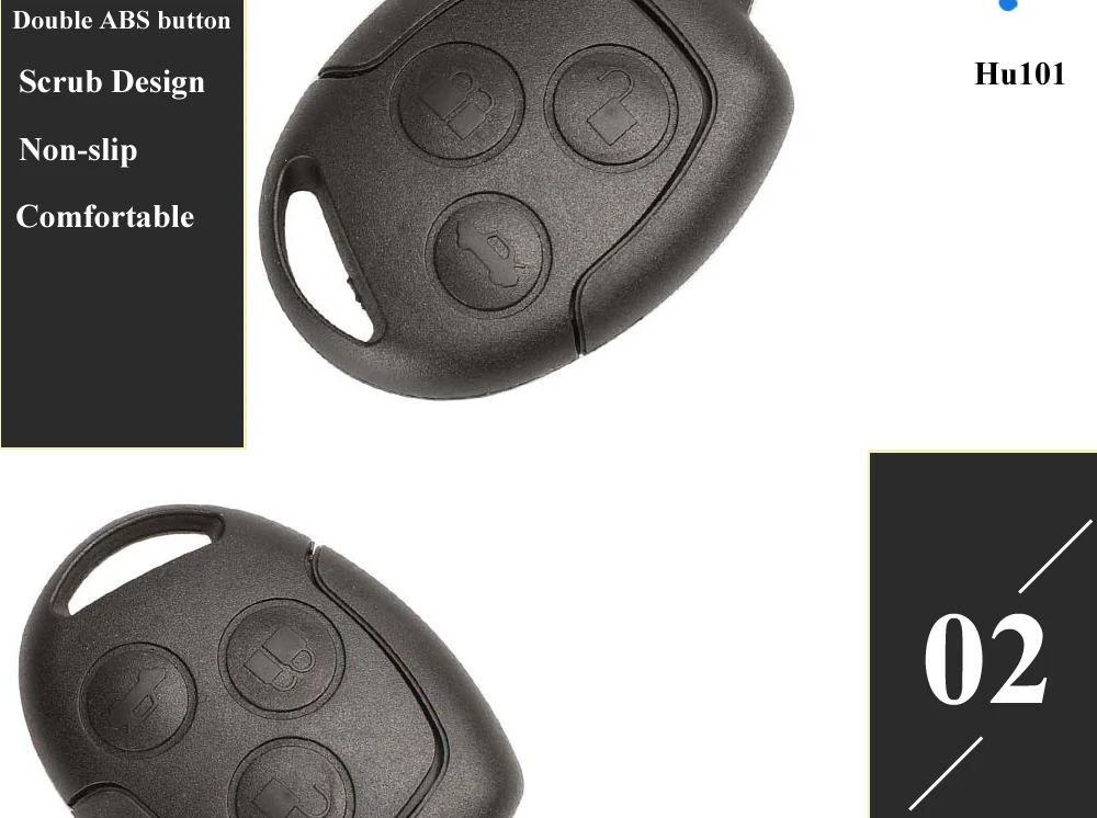 Jingyuqin 3 кнопки дистанционного ключа автомобиля оболочки для Ford Mondeo Focus 2 3 Festiva Fiesta Transit корпус для дистанционного ключа с FO21 HU101 Blade