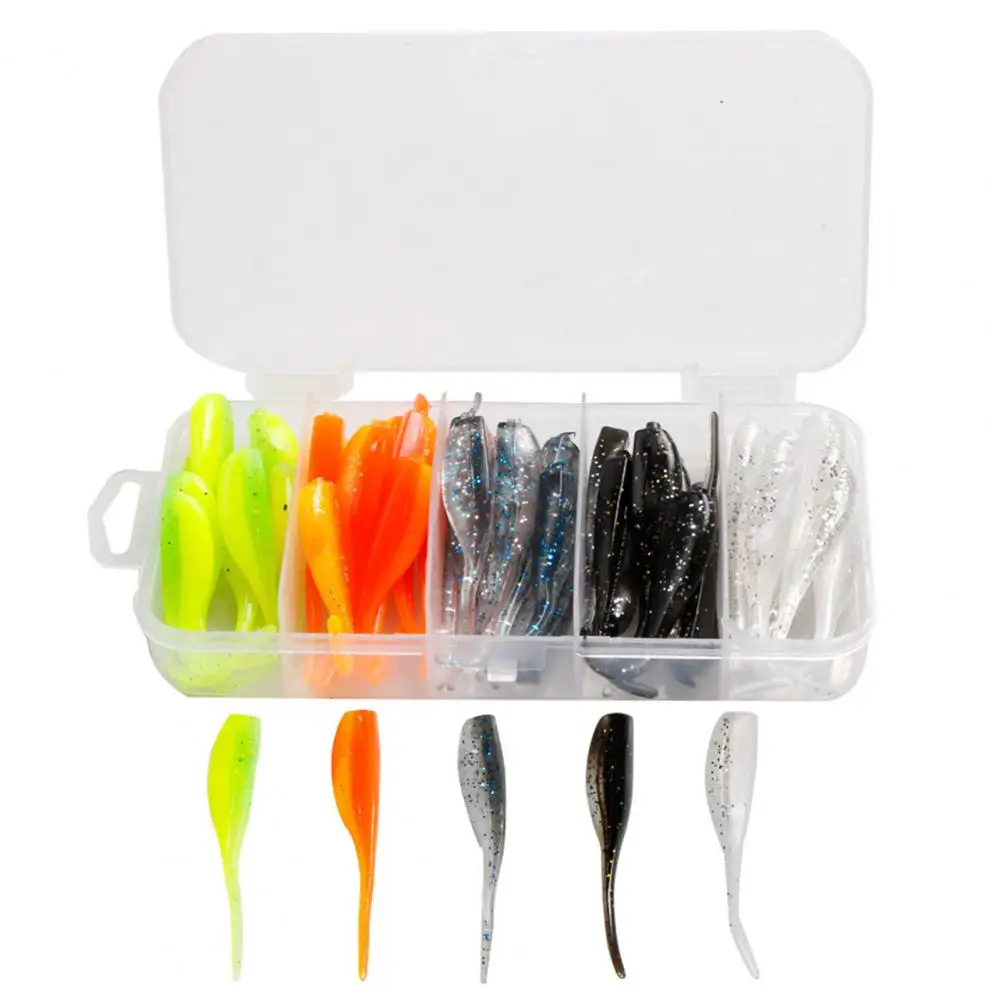 Широко используемая рыболовная приманка 50 шт./коробка пластиковая яркая