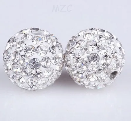 

Best Crystal DHL Futu56ap 10mm white Micro Pave Disco CZ Ball crystal bead fit necklace bracelet