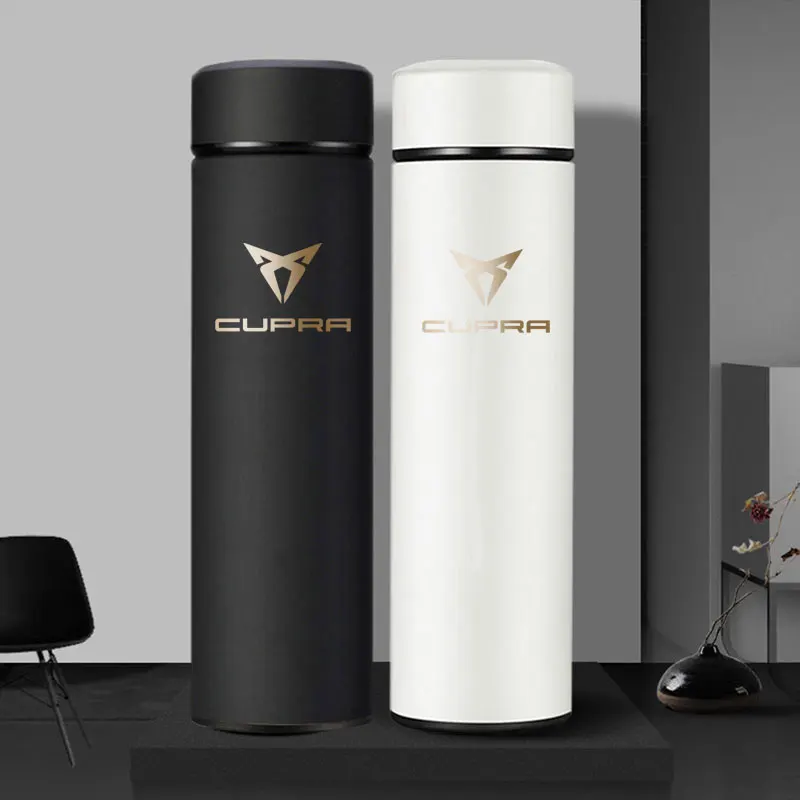 

Car Style Smart LED Temperature Display Thermos Mug 500Ml Travel Sports Bottles With Logo For Bolero Salsa Tango Cupra-just r