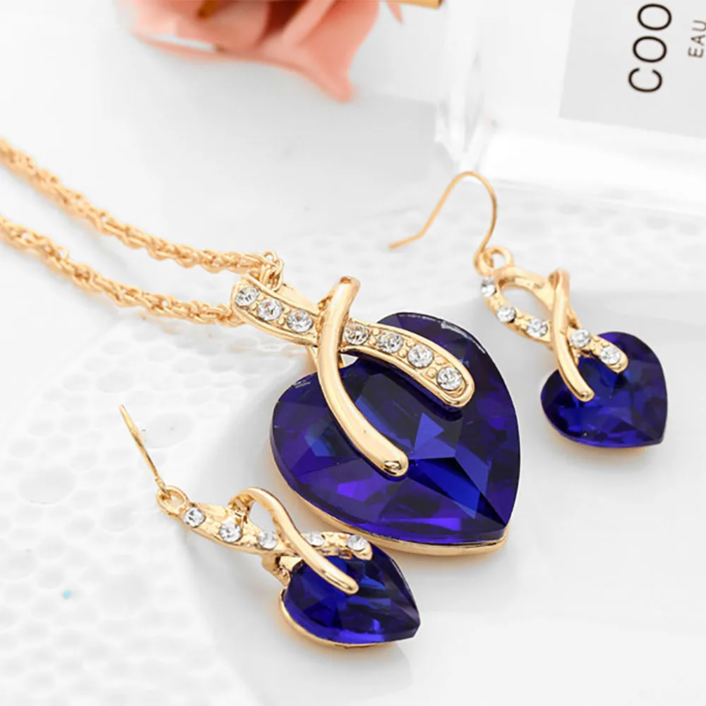 Женский ювелирный комплект из колье и серёг нержавеющей стали | Украшения