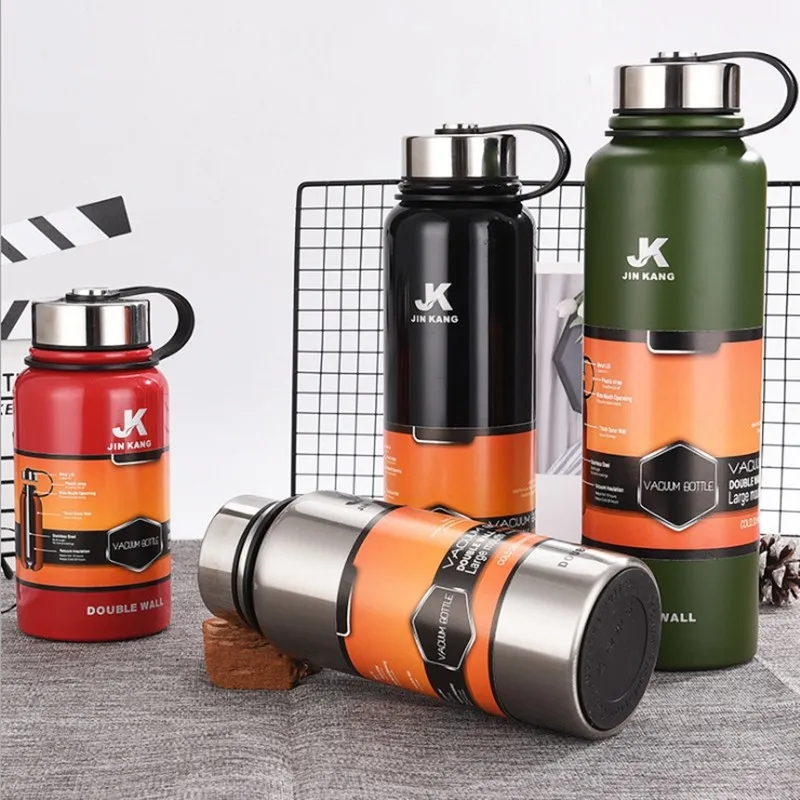

Large Capacity Stainless Steel Water Bottle Vacuum Flasks Thermoses Sports Travel Pot Outdoor Thermos Bottles Double Layer cup