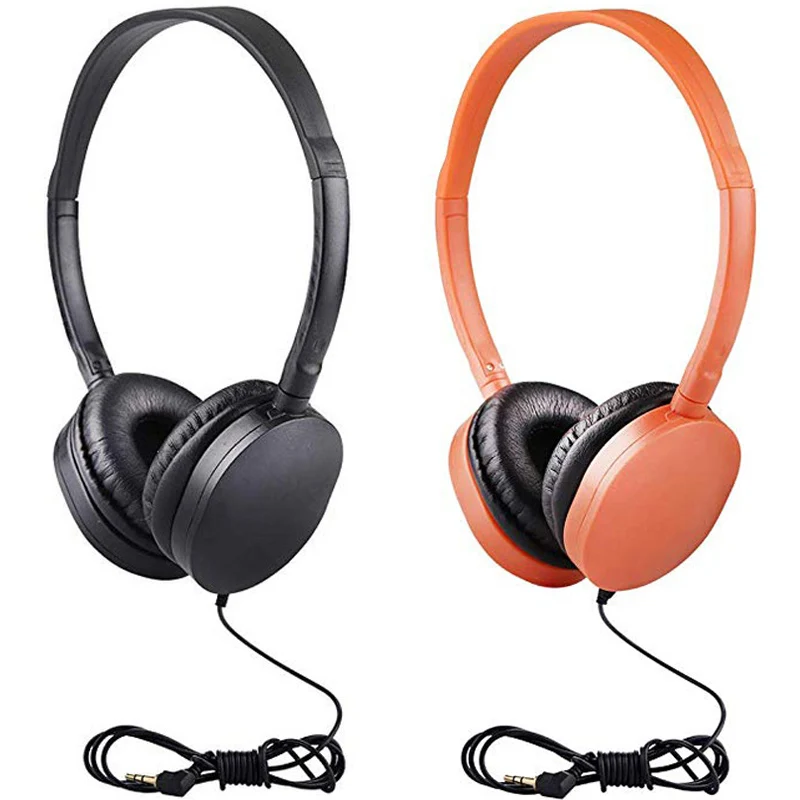 Black and Orange Детские наушники складные регулируемые проводные наушники гарнитура с 3,5 мм аудио разъем для детей Mp3 Смартфон - Цвет: Black and Orange