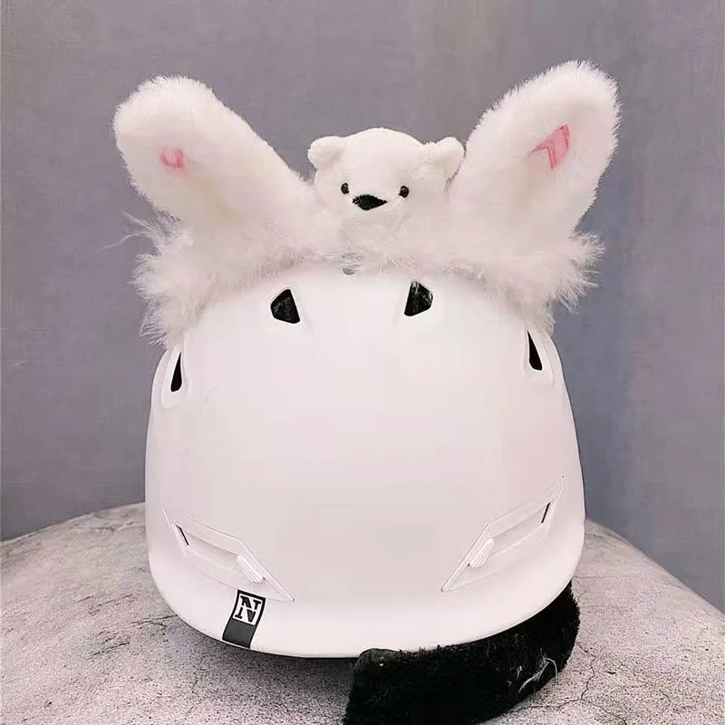 Креативный плюшевый мотоциклетный шлем с милыми кошачьими ушками для мотокросса