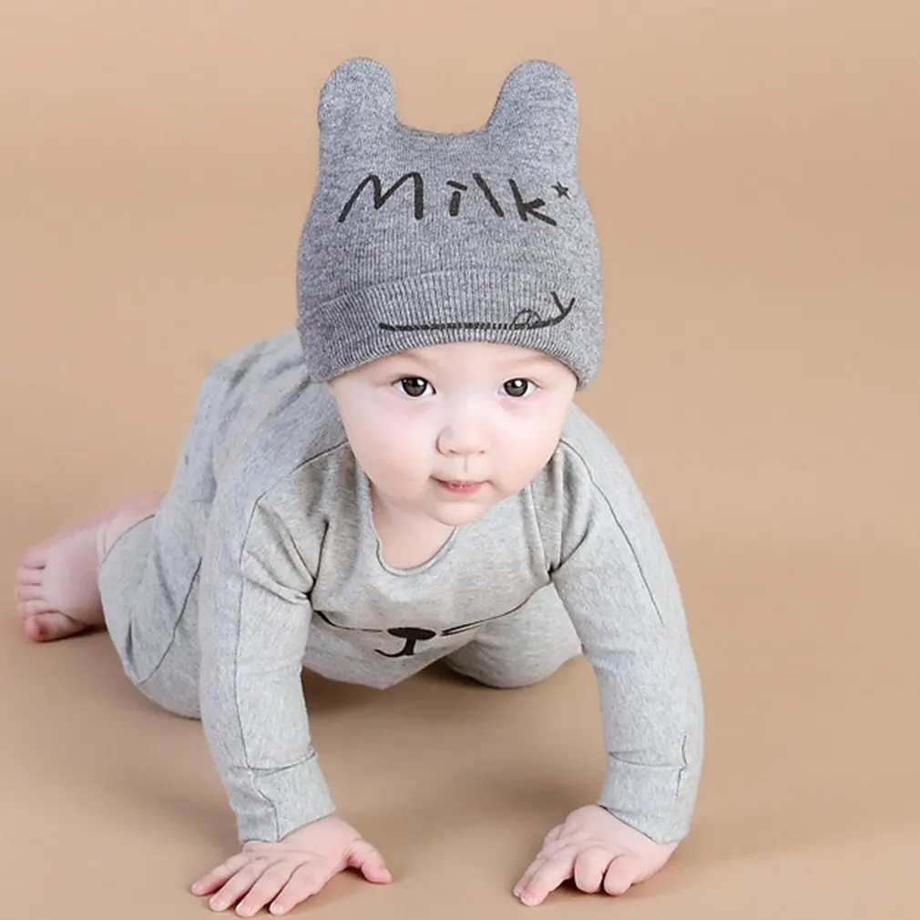 Детские шапки хлопковые для мальчиков и девочек с двойным углом весенне-осенние