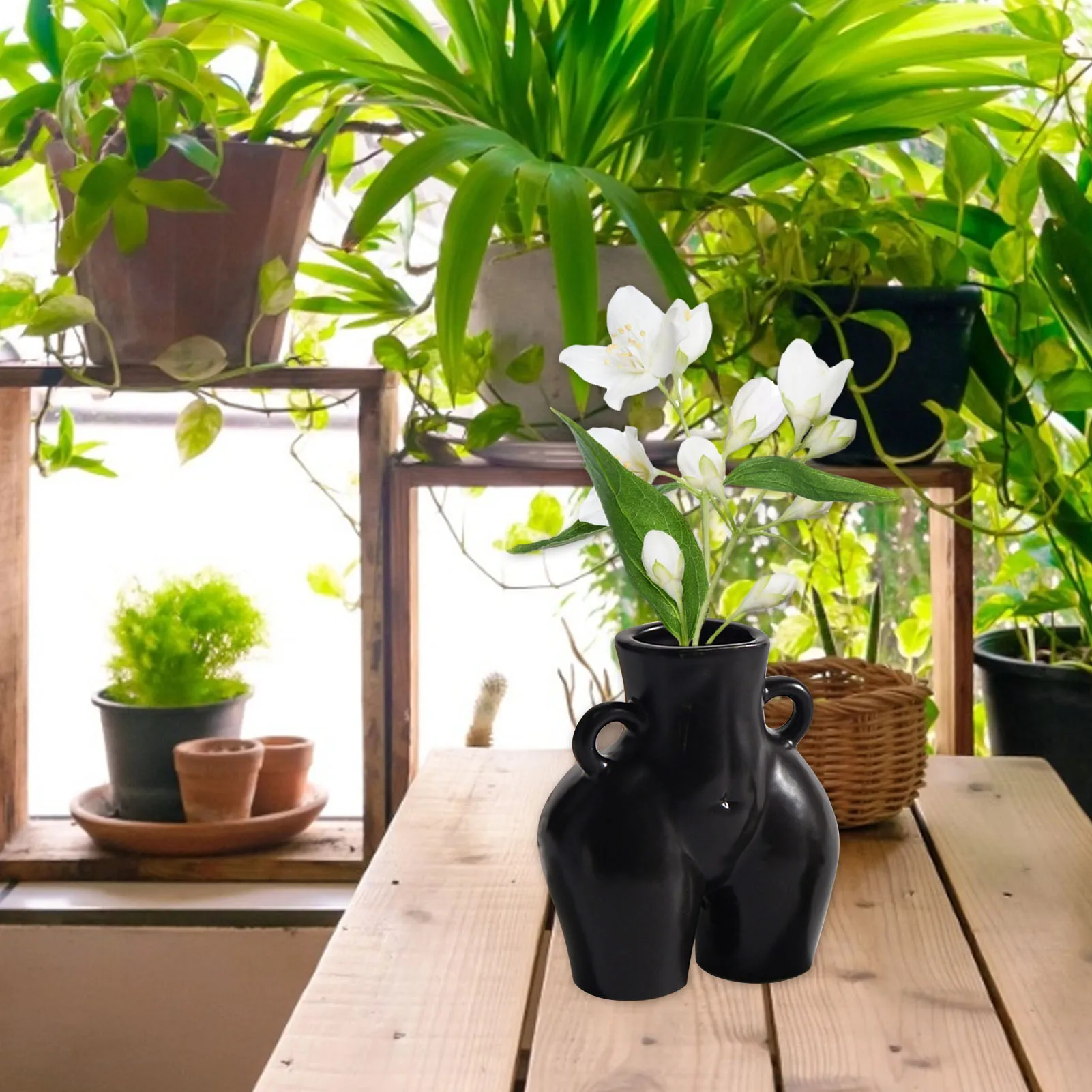 Керамическая ваза для цветов из натуральной смолы ягодицы Обнаженная предметы