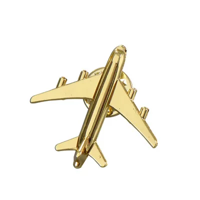 

50pcs/lot Airplane Badge Brooches Golden Aircraft Plane Brooched Badge Suit Fashion Jewelry Gift Plating High Quality W/O boxes