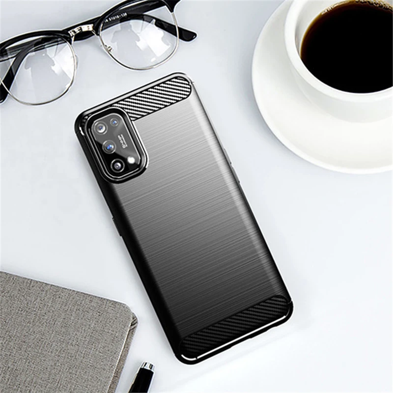 

For Oppo Realme 7 Pro Case Rubber Bumper Silicon Carbon Fiber Cover For Oppo Realme 7 8 Pro Back Case For Oppo Realme 7 Pro Case