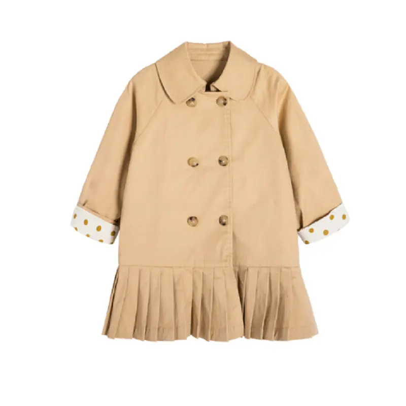 

Khaki Dress-Style Windbreaker Age For 2 - 8 Years Baby Girls Long Coats 2022 New Arrival Fall Winter Children Little Girls Outwe