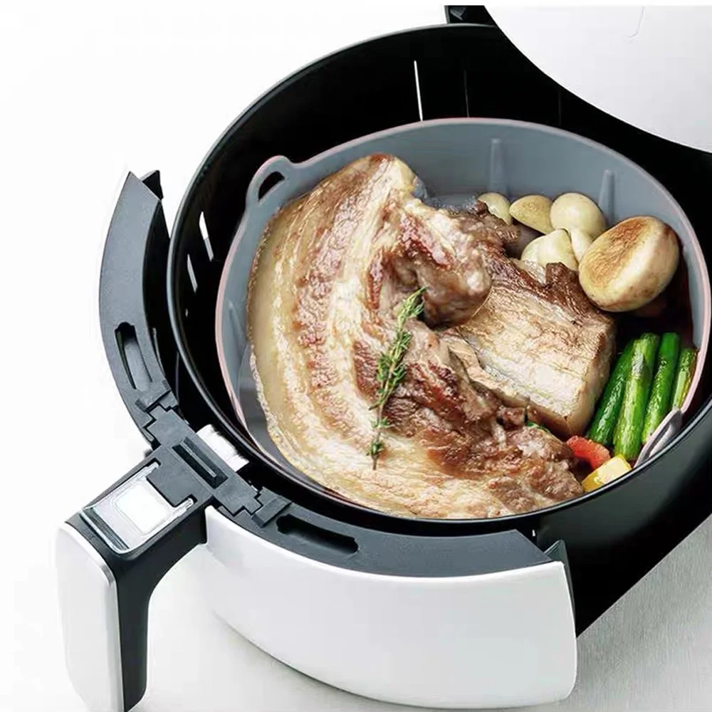 

Grill Pan Air Fryer Silicone Pot Bread Fried Chicken Pizza Basket Baking Tray Multifunctional Kitchen Air Fryer Oven Accessory