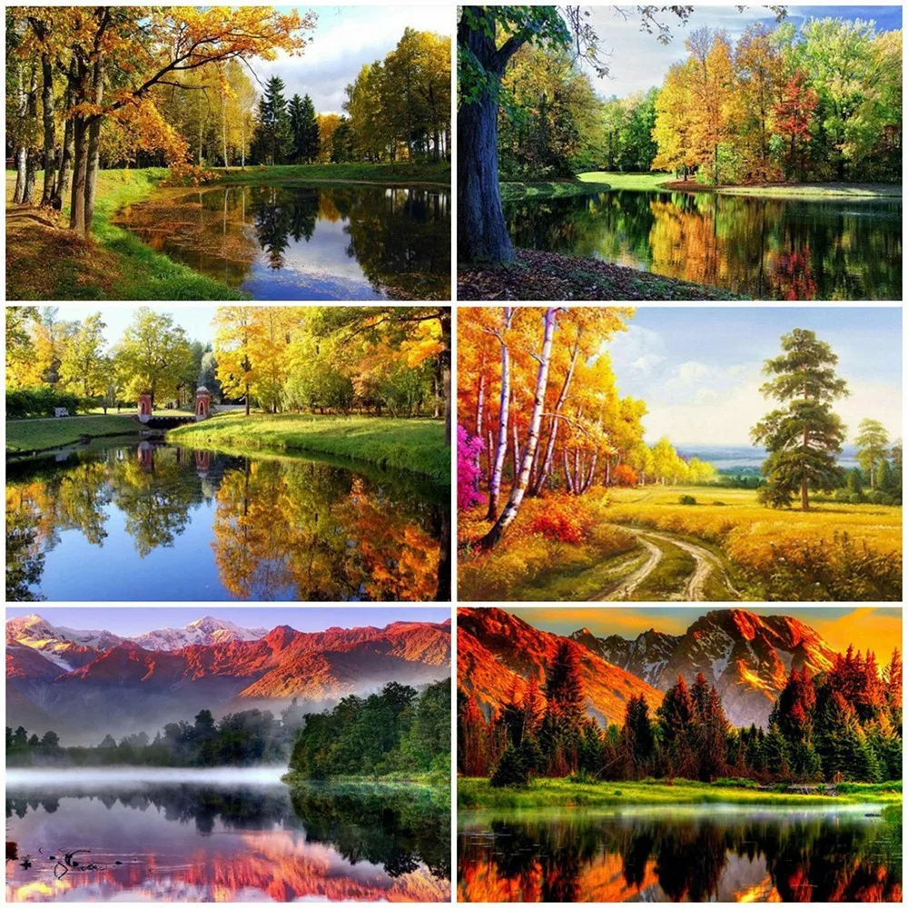 

Полноформатная и круглая алмазная живопись, пейзаж, весна, 5D алмазная вышивка, мозаика, вышивка крестиком, зима, домашний декор, подарок