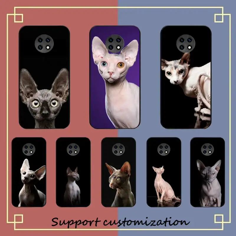 

Animal Sphynx Hairless Cat Phone Case For Redmi Note 8A 7 5 Note8pro 8T 9Pro note 6pro Funda Capa