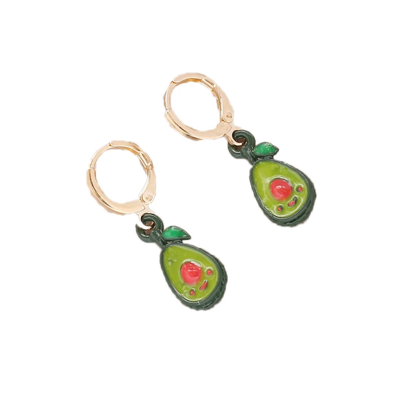 

2022 New Sweet Fruit Cherry Hoops Piercing Earrings Ear Rings Fruit Design Jewelry Gift for Women Girl