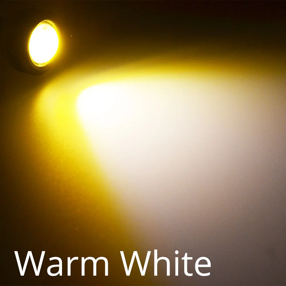 Warm White 18 мм автомобильный светодиодный светильник с красным орлиным глазом, дневной светильник для бега, сигнальные лампы заднего хода парковочная лампа, водонепроницаемый противотуманный светильник для мотоцикла - Цвет: Warm White
