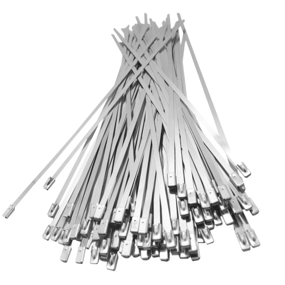 

100PCS 304 Stainless Steel 4.6 x 100MM / 250MM Locking Cable Metal Zip Ties Cable Ties 100% Brand New And High Quality