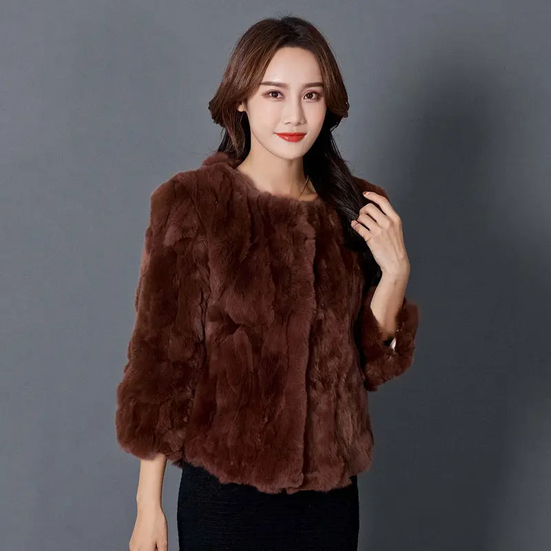 2023 Natural Fur Winter New Style Women's Clothing Leather Raccoon Fur Coat High Quality Fur Round Neck To Keep Warm Q218
