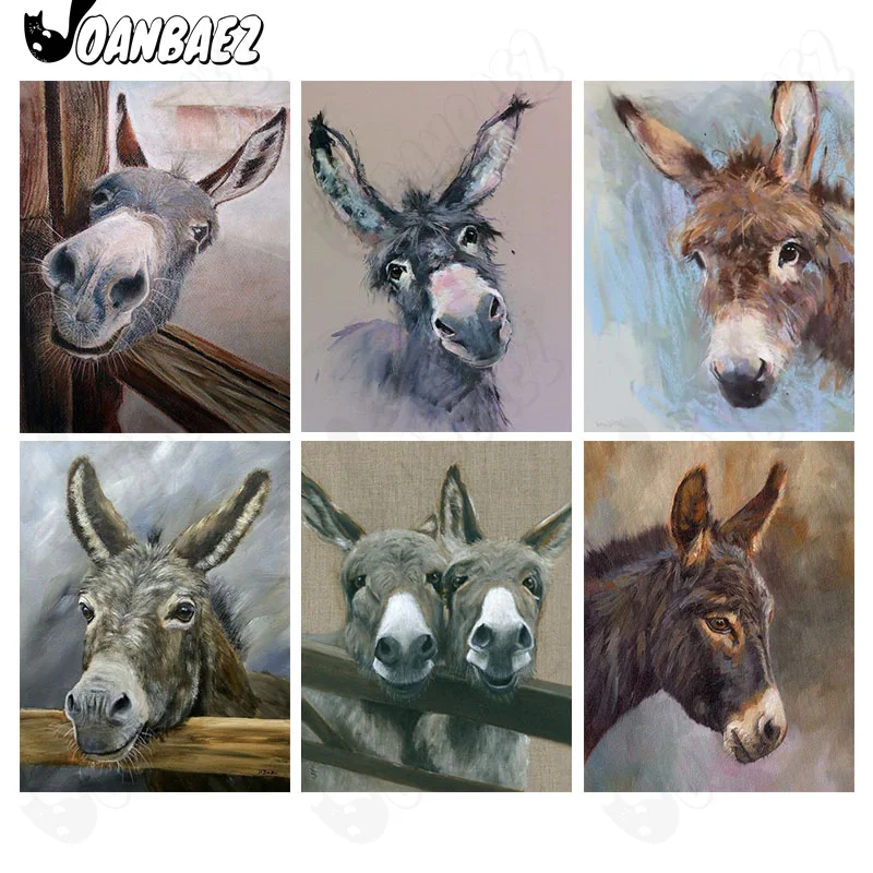 

Oil Painting Donkey Animal Diamond Painting 5Ddiy Abstract Donkey Wall Art Mosaic Diamond Embroidery Room Decoration Gift
