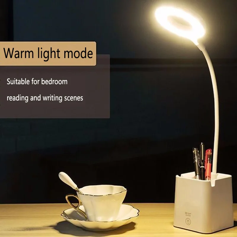 

Светодиодная настольная лампа для чтения, трехскоростной приглушаемый светильник для чтения с зарядкой от USB, энергосберегающий, с защитой ...