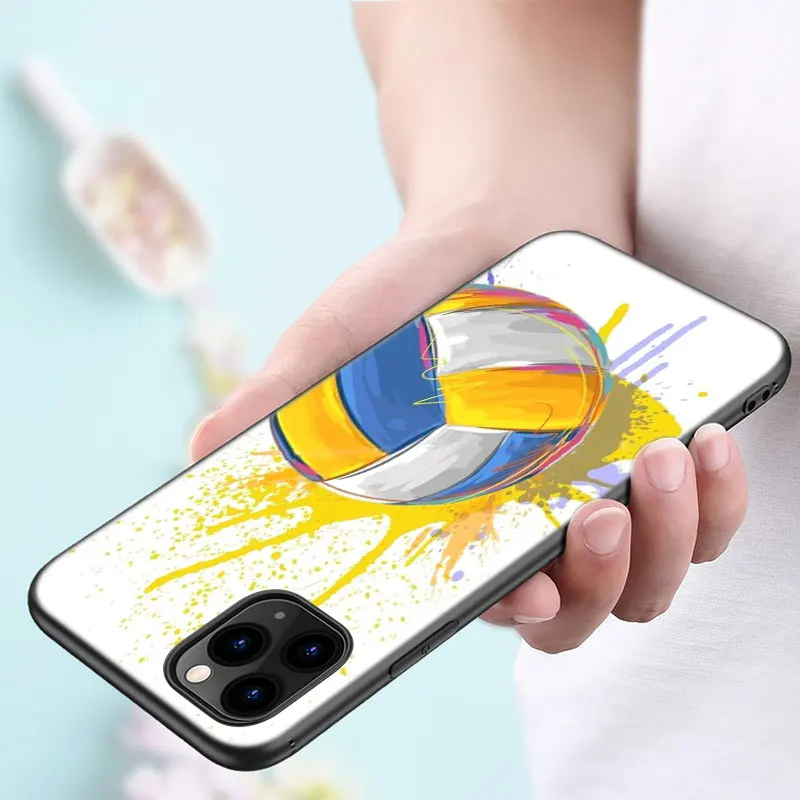 Чехол для телефона Volleyball Sport для Apple iPhone 13 12 Mini 11 Pro XS Max XR X 8 7 6S 6 Plus 5S 5 SE 2020, мягкий чёрный чехол из TPU.