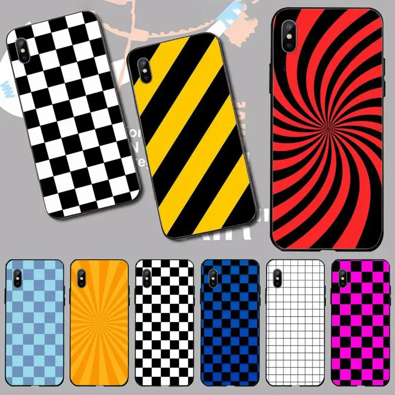 

Checkerboard Checkered Phone Case for iPhone 11 12 13 pro XS MAX 8 7 6 6S Plus X 5S SE 2020 XR mini