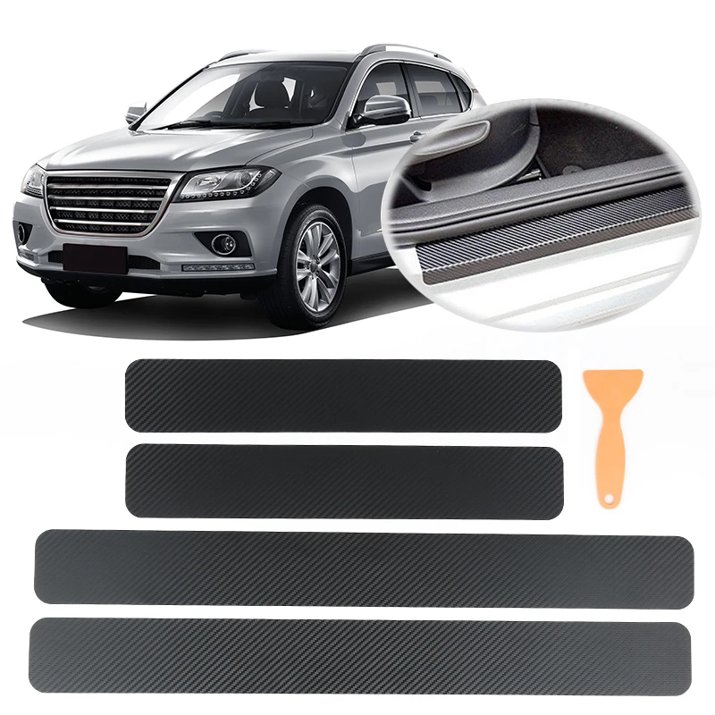 4 шт. Новинка Авто 3D углеродное волокно Автомобильная защита от порога