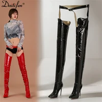 daitifen 2022 patent leather supper sexy pole dancing boots crossover strap occident show off your feminine charms in seduction