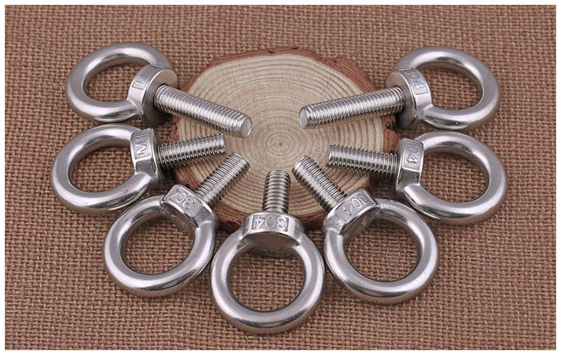 

304stainless Steel Ring Screw Lengthening Ring Bolt M3M4M5M6M8M10M12M14M16M18M24 1pcs