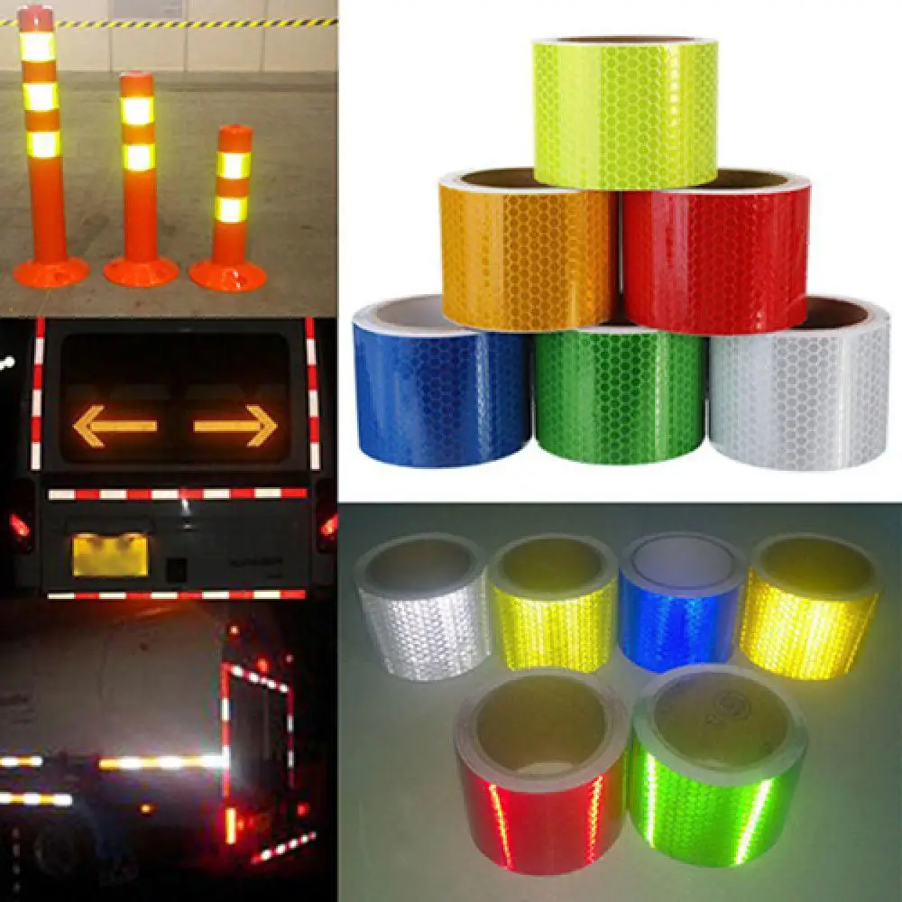 

Car Reflective Tape Safety Warning Car Decoration Sticker Reflector Protective Tape Strip Film Auto Motorcycle Sticker