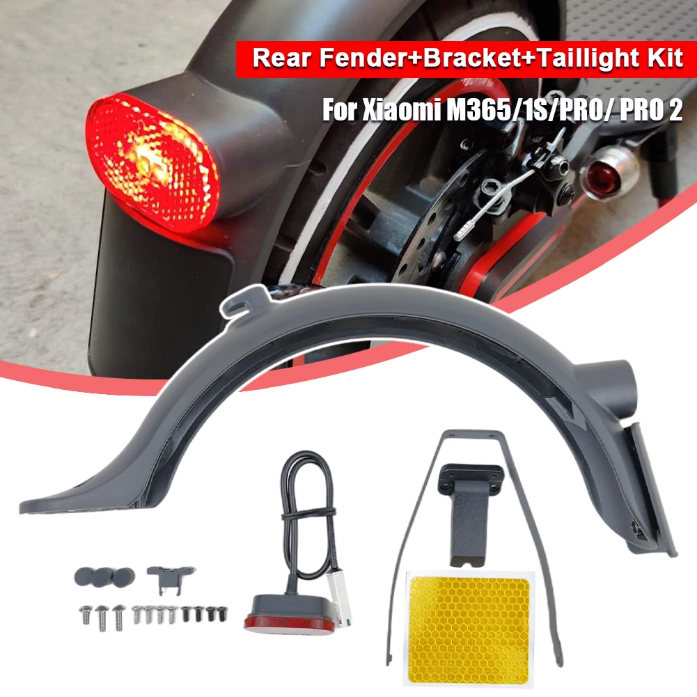 

Electric Scooter Rear Mudguard Rear Fender Bracket and Brake Light Kit for Xiaomi M365/1S/PRO/ PRO 2 Scooter