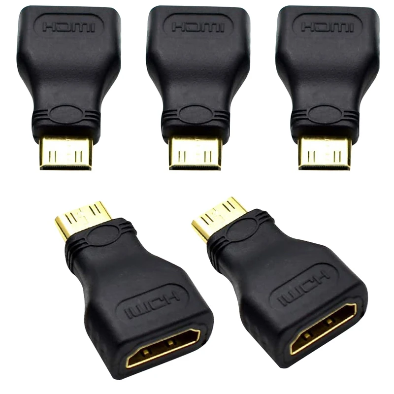5 шт. мини HDMI адаптер позолоченный 1080P HDM мини-разъём папа Женский