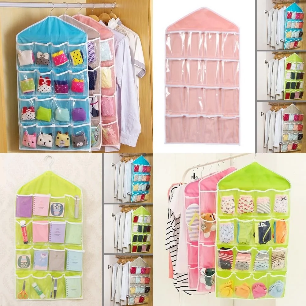 16 карманных вешалок для хранения прозрачный шкаф обуви аккуратное хранение