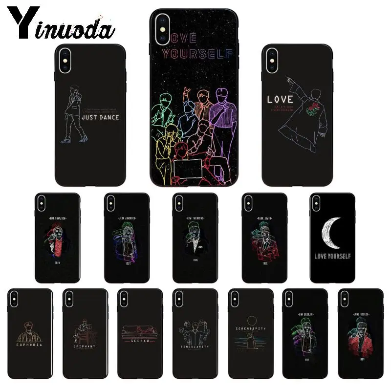 Мягкий силиконовый чехол Yinuoda из ТПУ с надписью Love Yourself для Apple iPhone 8 7 6 6S Plus X XS MAX 5
