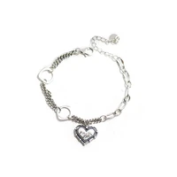 jewelry 2021 womens fashion accessories s925 sterling silver retro punk geometric love bracelet christmas gift best selling